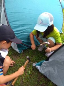 恵庭の学童保育アフターキッズかしわのデイキャンプ写真2025年夏休み1